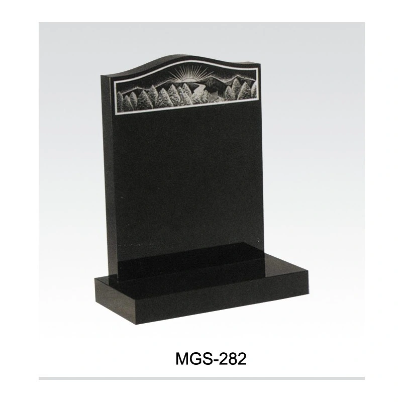 UK Black Granite High-Quality Personalised Ogee Top Memorial Headstones