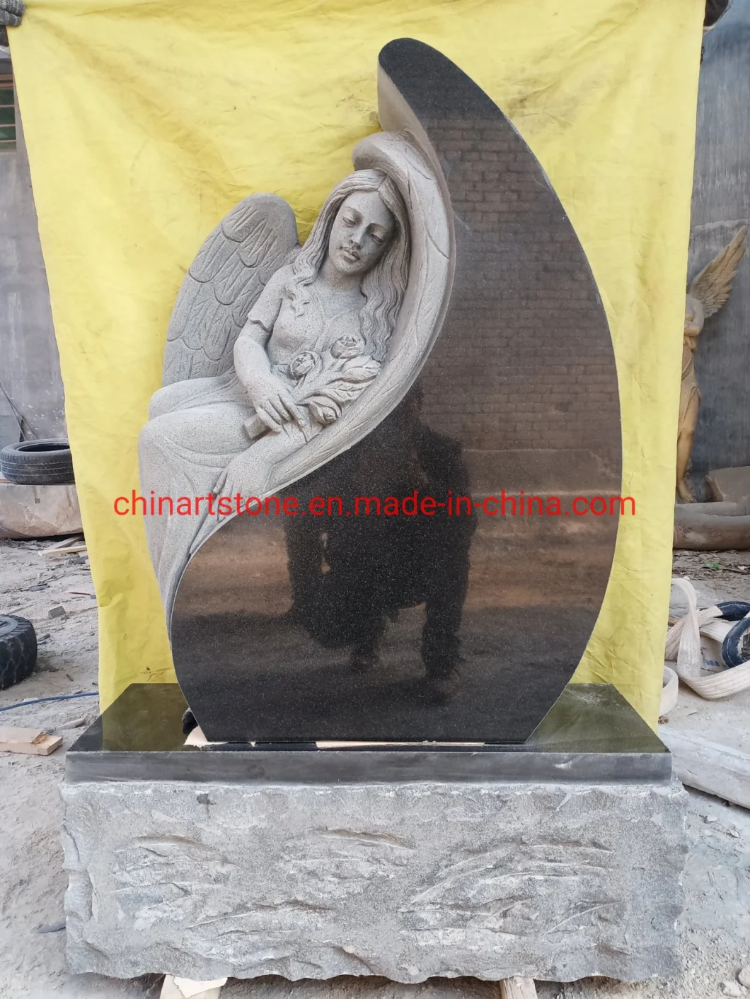 Marble and Granite Simple Tombstone for USA and Europe Market