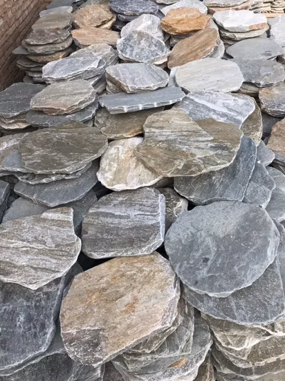 P014 Trittstein aus farbigem Schiefer für die Landschaftsgestaltung von Straßen